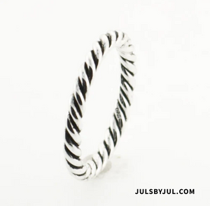Sterling Silver Rope Twist Band Ring