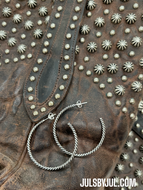 Sterling Silver Twisted Rope Large Hoops