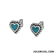 Sterling Silver Turquoise Heart Stud Earrings