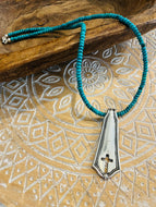 Sterling Cutout Cross on Spoon Handle Necklace