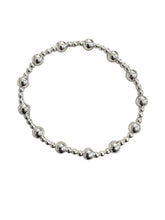 Load image into Gallery viewer, 6MM/3MM Triple Beaded Silver Bracelet
