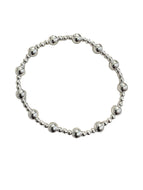 6MM/3MM Triple Beaded Silver Bracelet