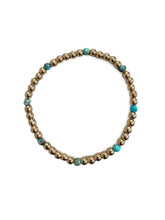 Load image into Gallery viewer, 3MM Turquoise Beaded Gold Bracelet
