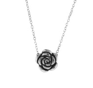 Sterling Silver Rose Necklace