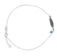 Turquoise Feather Anklet