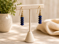 Lapis Drop Beaded Disk Earrings