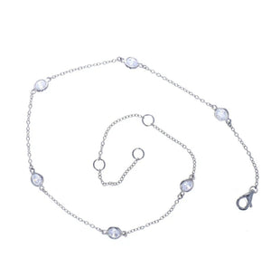 Floating Cubic Zirconia Anklet