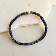 Lapis 6MM Silver Bracelet