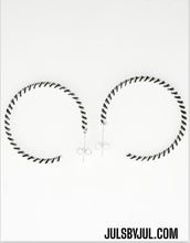 Load image into Gallery viewer, Sterling Silver Twisted Rope Medium Hoops
