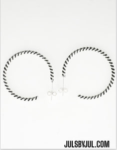 Sterling Silver Twisted Rope Medium Hoops