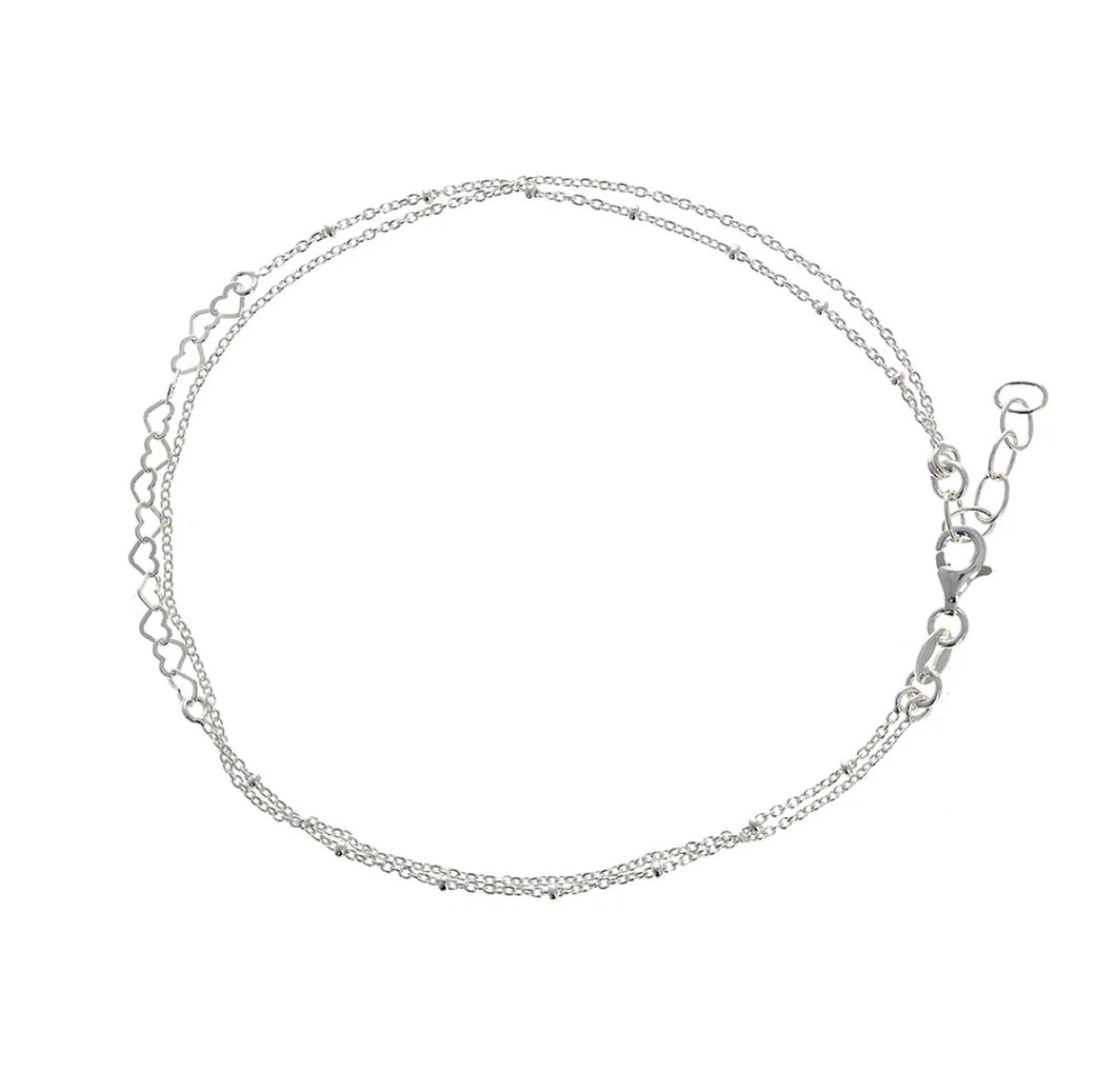 Double Stranded Heart Anklet