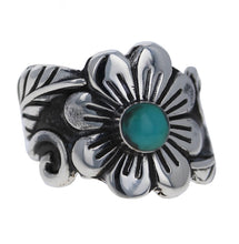 Load image into Gallery viewer, Turquoise Sterling Silver Flower Ring
