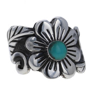 Turquoise Sterling Silver Flower Ring