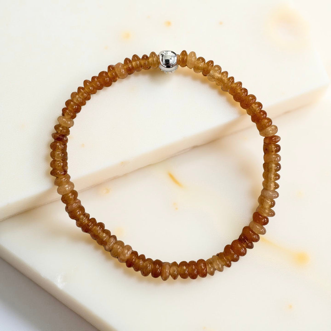 Carnelian 6MM Silver Bracelet