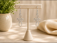 Sterling Silver Infinity Cross Earrings