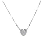 Sterling Silver Dangle Heart Necklace