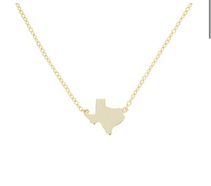 Sterling Silver Texas State Map Necklace