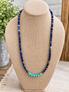 One-of-a-kind Turquoise and Lapis Necklace