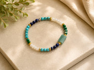 One-of-a-kind color block bracelet.