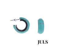 Turquoise Inlaid Hoop Earrings