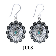 Turquoise Concho Dangle Earrings