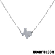 Sterling Silver Texas State Map Necklace