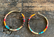 Summer Beaded Hoop Earrings