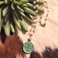 Stamped Double Sided Cross Necklace