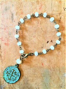 Stamped Double Sided Cross Bracelet