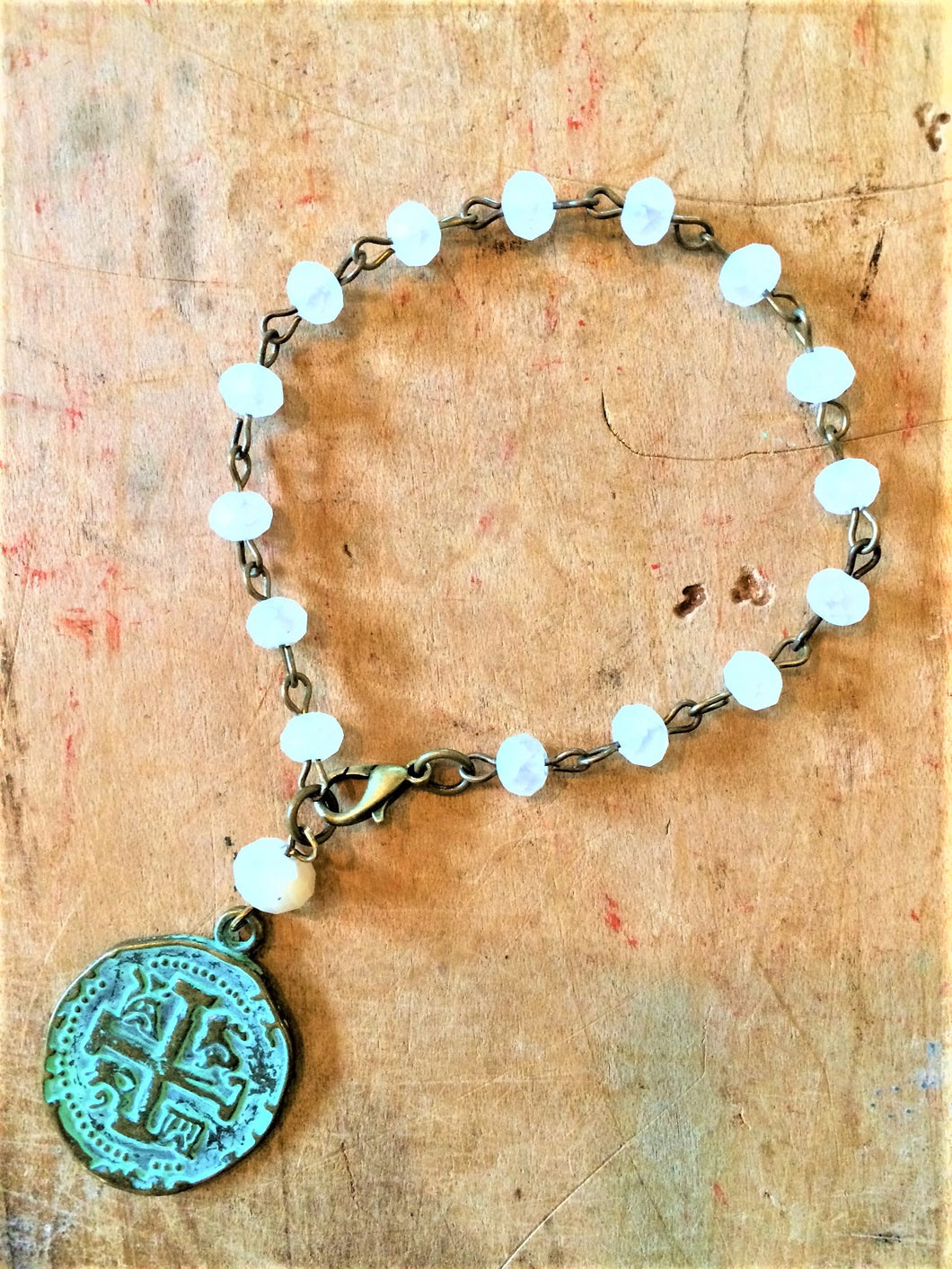 Stamped Double Sided Cross Bracelet