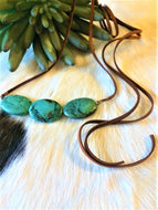 Turquoise and Leather Choker