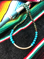 Turquoise Color Block Necklace