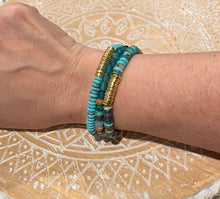 Load image into Gallery viewer, Gold Disk Multi Stone Bracelet
