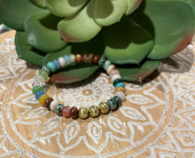 Load image into Gallery viewer, Gold Trio Stone Bracelet
