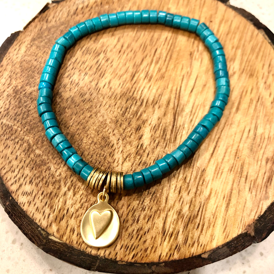 Stamped Heart Bracelet