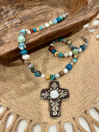 One-of-a-kind Pearl Cross Necklace