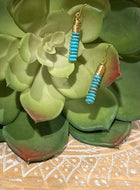 Turquoise Gold Disk Earrings