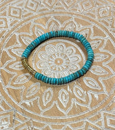 Gold Disk Turquoise Bracelet